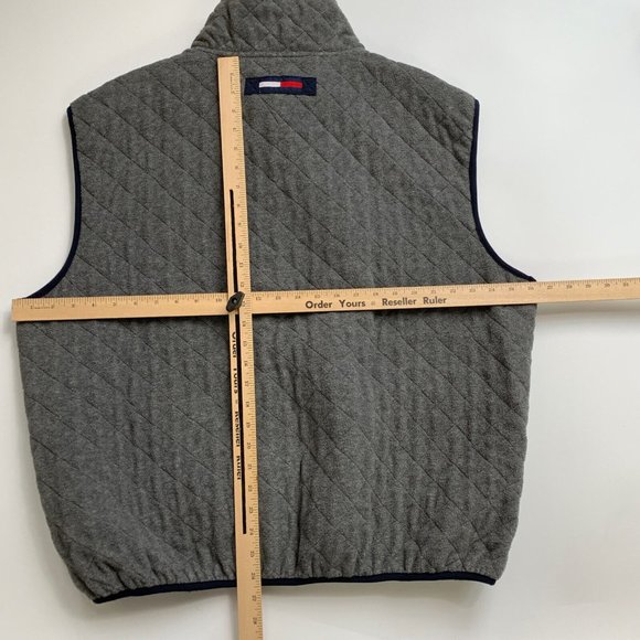 Vintage Tommy Hilfiger Quilted Vest Size XXL Gray 1990s Logo - Picture 8 of 10
